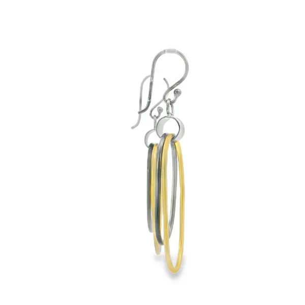 G.P. Sterling Silver Two tone Double Loop Earrings Image 2 Erica DelGardo Jewelry Designs Houston, TX