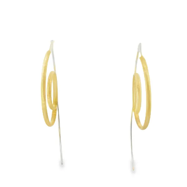 G.P. Sterling Silver Two tone Curl Hoop Earrings Image 2 Erica DelGardo Jewelry Designs Houston, TX