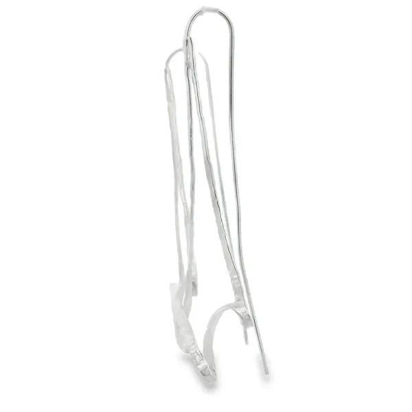 Sterling Silver Hammered Large Triangular Drop Earrings Image 2 Erica DelGardo Jewelry Designs Houston, TX