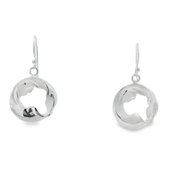 Sterling Silver Small Crumpled Circle Earrings Erica DelGardo Jewelry Designs Houston, TX