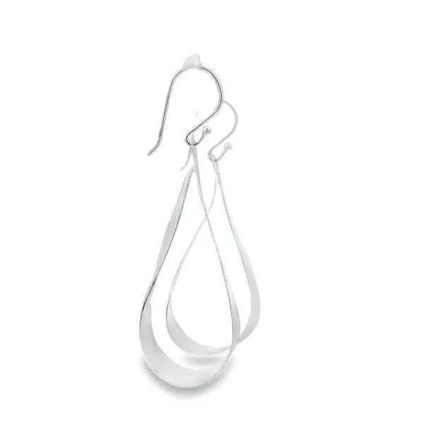 Sterling Silver Satin & Polished Ribbon Earrings Image 2 Erica DelGardo Jewelry Designs Houston, TX