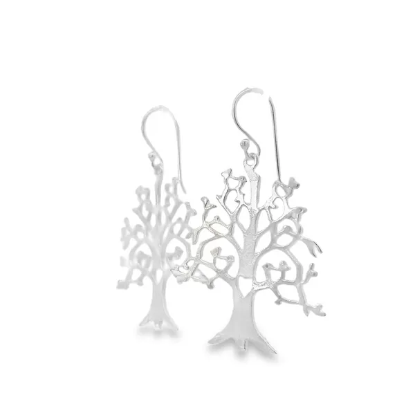 Sterling Silver Tree w/ Heart Earrings Image 2 Erica DelGardo Jewelry Designs Houston, TX