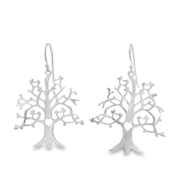 Sterling Silver Tree w/ Heart Earrings Erica DelGardo Jewelry Designs Houston, TX