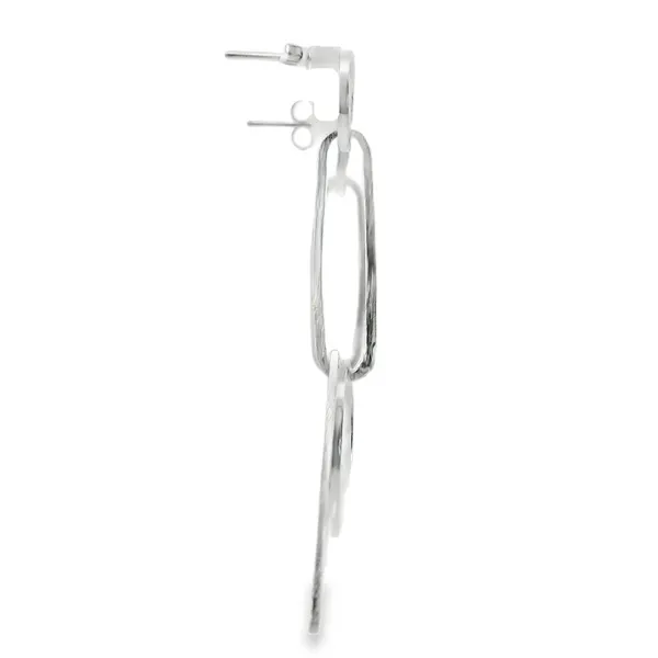 Sterling Silver Circle & Triangle Earrings Image 2 Erica DelGardo Jewelry Designs Houston, TX
