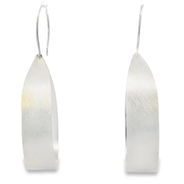 Sterling Silver Large Satin & Polished Loop Earrings Erica DelGardo Jewelry Designs Houston, TX