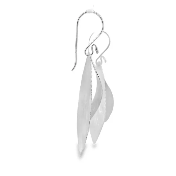Sterling Silver Brushed & Polished Multi Leaf Earrings Image 2 Erica DelGardo Jewelry Designs Houston, TX