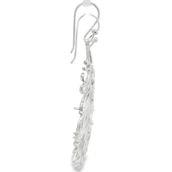 Sterling Silver Feather Earrings Image 2 Erica DelGardo Jewelry Designs Houston, TX