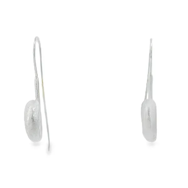 Sterling Silver Satin Curled Hook Earrings Erica DelGardo Jewelry Designs Houston, TX