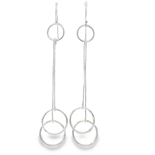 Sterling Silver Dangling Ring Earrings Erica DelGardo Jewelry Designs Houston, TX