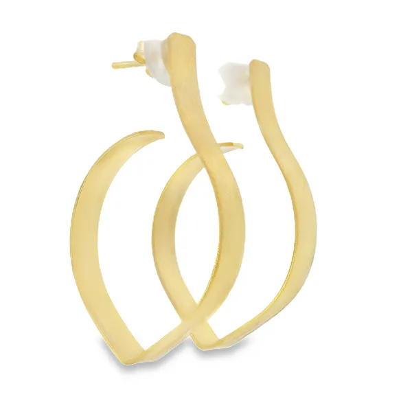 Gold Plated Sterling Silver Satin Ribbon Earrings Image 2 Erica DelGardo Jewelry Designs Houston, TX