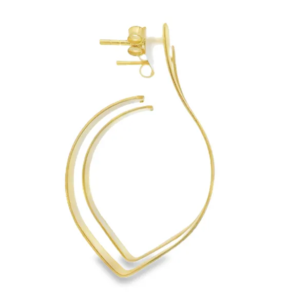 Gold Plated Sterling Silver Satin Ribbon Earrings Image 3 Erica DelGardo Jewelry Designs Houston, TX