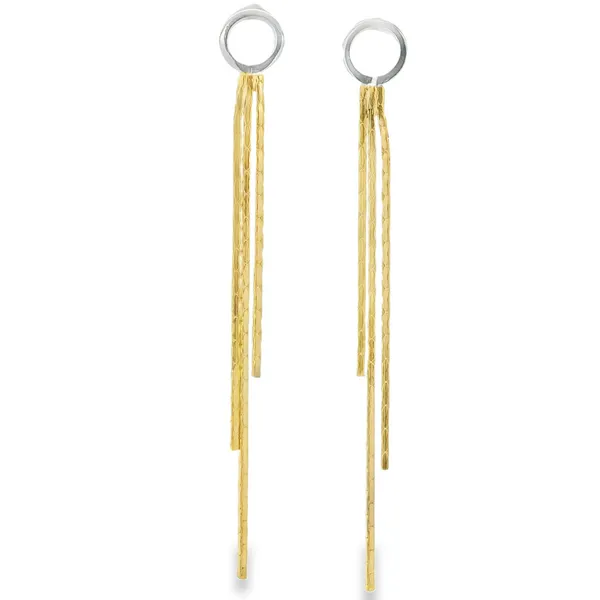 Gold Plated Sterling Silver Two Tone Multi Shoe String Earrings Erica DelGardo Jewelry Designs Houston, TX