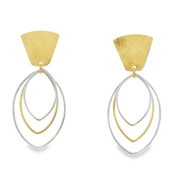 Gold Plated Sterling Silver Multi Marquise Earrings Erica DelGardo Jewelry Designs Houston, TX