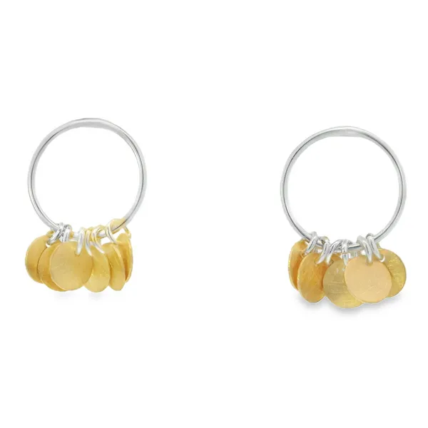 Gold Plated Sterling Silver Multi Disk Earrings Erica DelGardo Jewelry Designs Houston, TX
