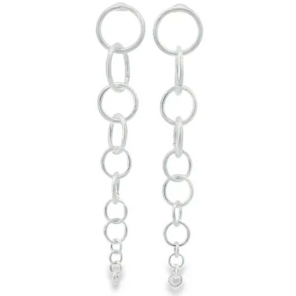 Sterling Silver Satin Graduated Circle Earrings Erica DelGardo Jewelry Designs Houston, TX