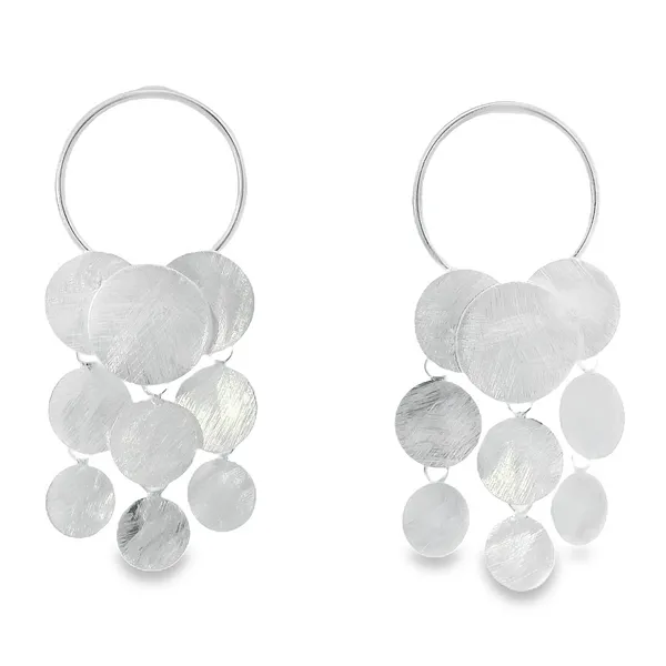 Sterling Silver Multi Dangling Circle Earrings Erica DelGardo Jewelry Designs Houston, TX