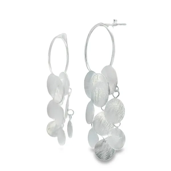 Sterling Silver Multi Dangling Circle Earrings Image 2 Erica DelGardo Jewelry Designs Houston, TX