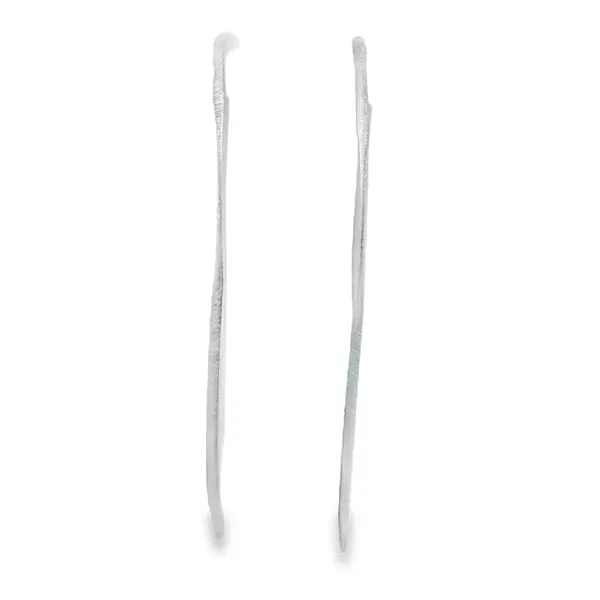 Sterling Silver Satin Giant Flat & Square Hoops Image 2 Erica DelGardo Jewelry Designs Houston, TX