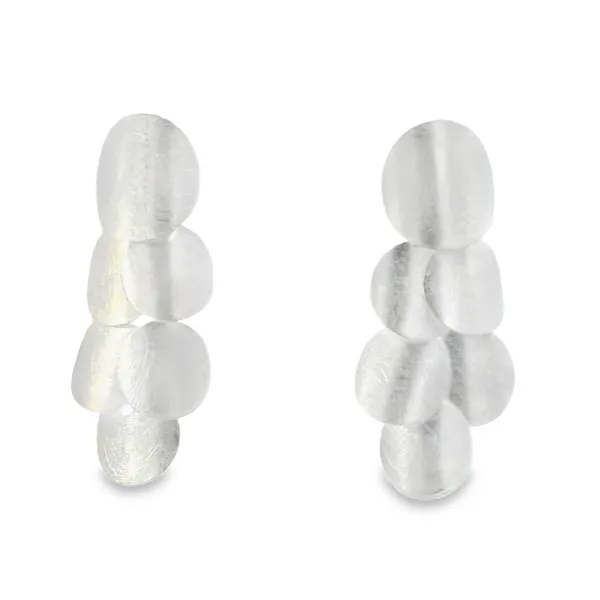 Sterling Silver Multi Satin Circle Dangle Earrings Erica DelGardo Jewelry Designs Houston, TX
