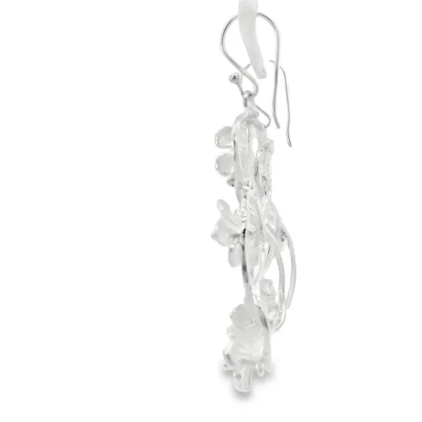 Sterling Silver Flowers on the Vine Earrings Image 2 Erica DelGardo Jewelry Designs Houston, TX