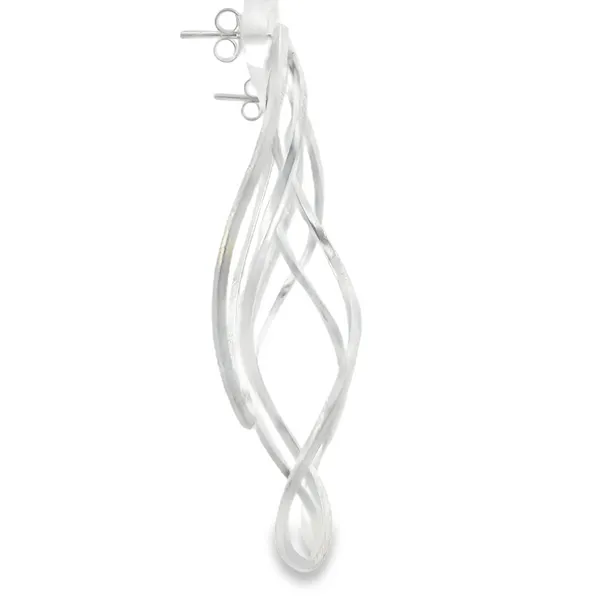 Sterling Silver Twisted Wire Earrings Image 2 Erica DelGardo Jewelry Designs Houston, TX