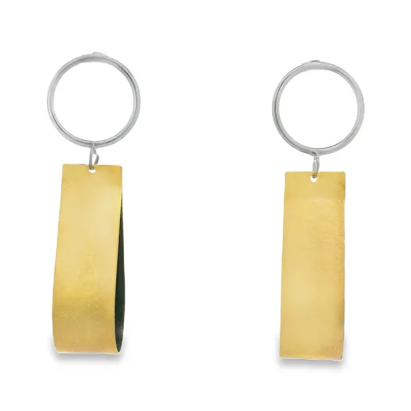 Gold Plated & Patina Sterling Silver Large Teardrop & Circle Earrings Erica DelGardo Jewelry Designs Houston, TX