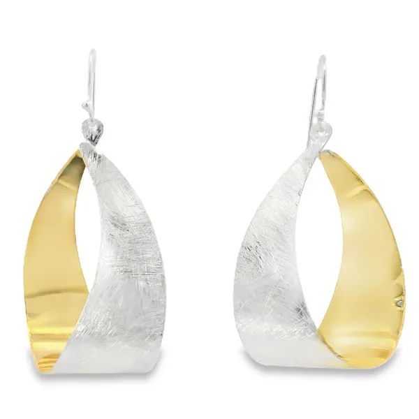 Gold Plated Sterling Silver Satin Ribbon Earrings Erica DelGardo Jewelry Designs Houston, TX