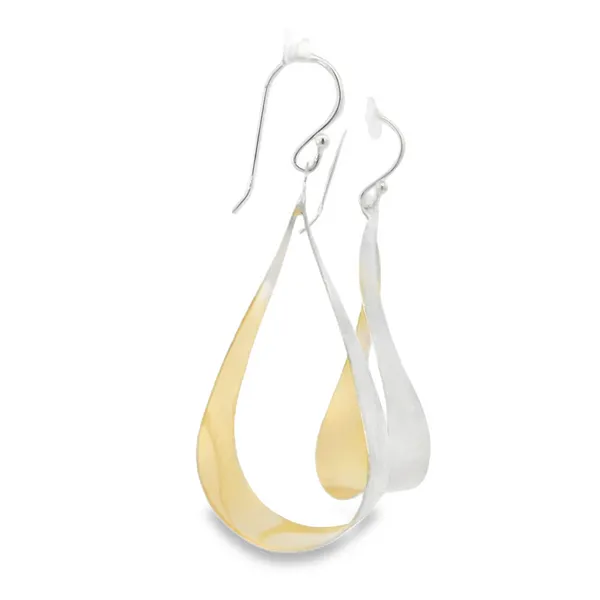 Gold Plated Sterling Silver Satin Ribbon Earrings Image 2 Erica DelGardo Jewelry Designs Houston, TX