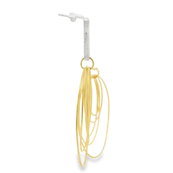 Gold Plated Sterling Silver Multi Circle Earrings Image 2 Erica DelGardo Jewelry Designs Houston, TX