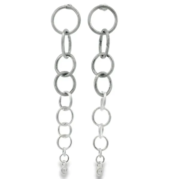Patina Sterling Silver  Graduated Circle Earrings Erica DelGardo Jewelry Designs Houston, TX