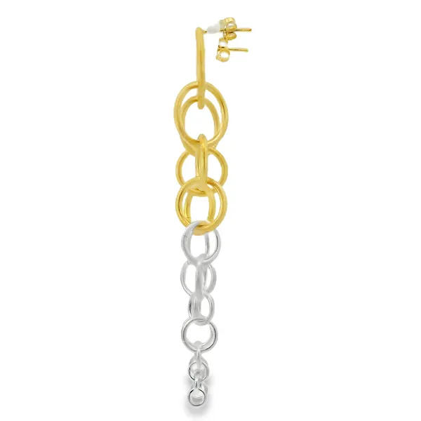Gold Plated Sterling Silver Two Tone Graduated Circle Earrings Image 2 Erica DelGardo Jewelry Designs Houston, TX