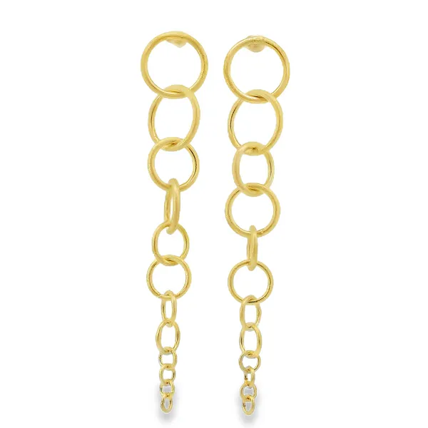 Gold Plated Sterling Silver Graduated Circle Earrings Erica DelGardo Jewelry Designs Houston, TX
