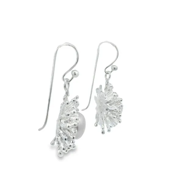 Sterling Silver Sea Anemone Pearl Earrings Image 2 Erica DelGardo Jewelry Designs Houston, TX