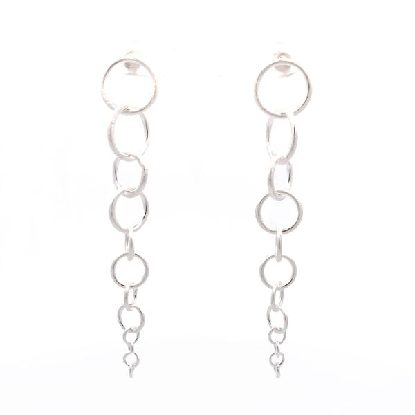 Sterling Silver Graduated Circle Chain Earrings Erica DelGardo Jewelry Designs Houston, TX