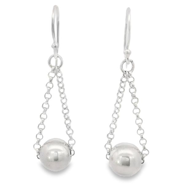 Sterling Silver Ball and Chain Earrings Erica DelGardo Jewelry Designs Houston, TX