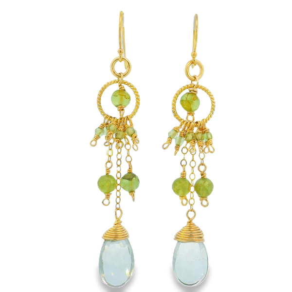 14K Gold Filled Prasiolite & Peridot Earrings Erica DelGardo Jewelry Designs Houston, TX