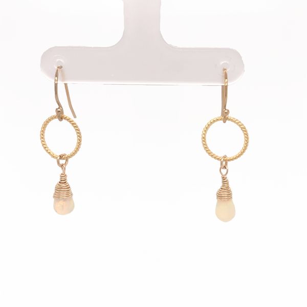 Gold-Filled Small Stone Earrings w/ Opal Erica DelGardo Jewelry Designs Houston, TX