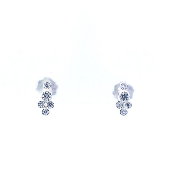 Sterling Silver CZ Cluster Earrings Erica DelGardo Jewelry Designs Houston, TX