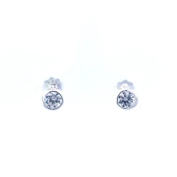 Sterling Silver Bezel Set CZ Earrings Erica DelGardo Jewelry Designs Houston, TX