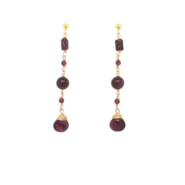 14KY Gold-Filled Multi-Shape Garnet Earrings Erica DelGardo Jewelry Designs Houston, TX