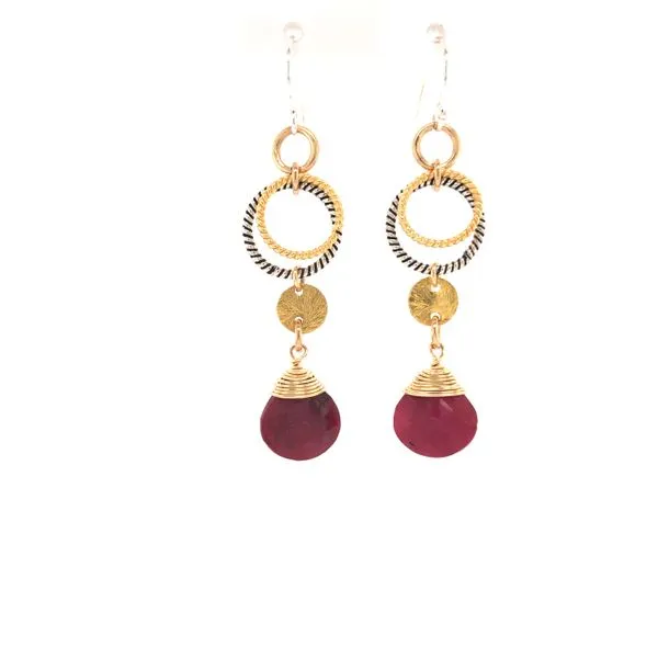 S.S./14KYGF/GP Ruby Briolette Earrings Erica DelGardo Jewelry Designs Houston, TX