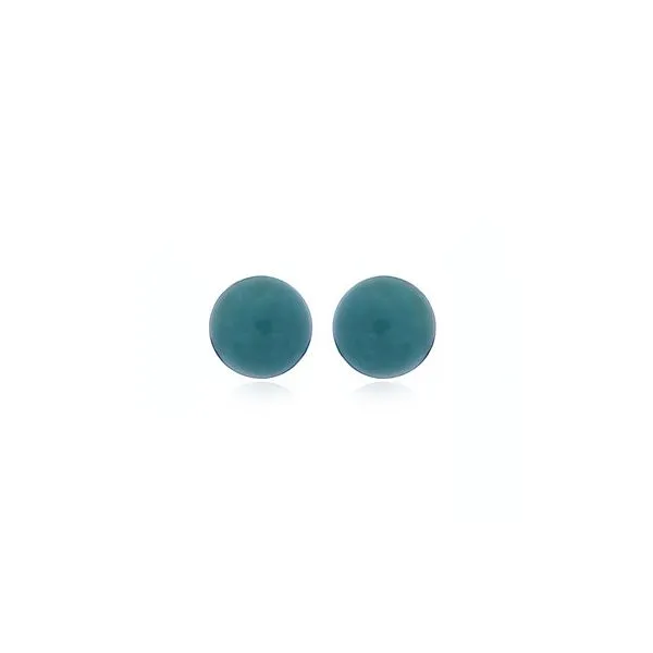Sterling Silver Turquoise Sphere Stud Earrings Erica DelGardo Jewelry Designs Houston, TX