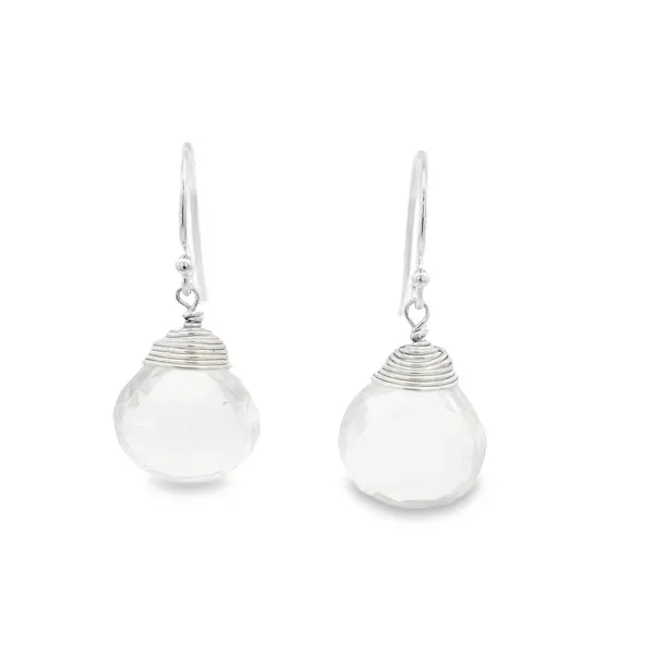 Sterling Silver Wire Wrapped Quartz Earrings Erica DelGardo Jewelry Designs Houston, TX