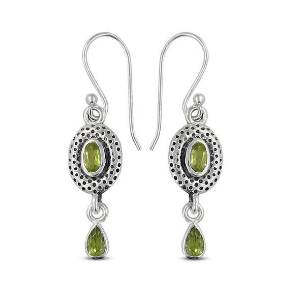Sterling Silver Peridot Earrings Erica DelGardo Jewelry Designs Houston, TX