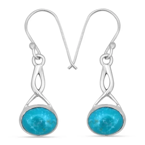 Sterling Silver Dangle  Mexican Turquoise Earrings Erica DelGardo Jewelry Designs Houston, TX