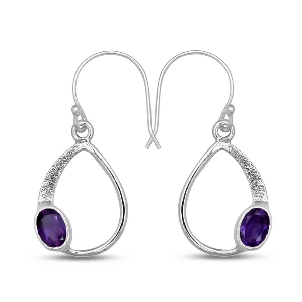 Sterling Silver Amethyst Dangle Earrings Erica DelGardo Jewelry Designs Houston, TX