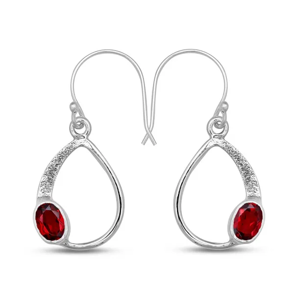 Sterling Silver Garnet Dangle Earrings Erica DelGardo Jewelry Designs Houston, TX