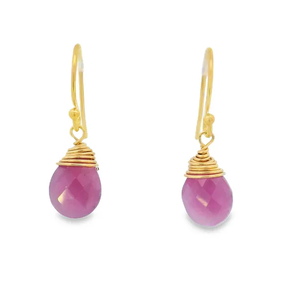 14K Gold Filled Petite Ruby Dangle Earrings Erica DelGardo Jewelry Designs Houston, TX
