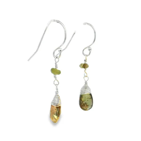 S.S. Andalusite and Green Garnet Dangle Earrings Image 2 Erica DelGardo Jewelry Designs Houston, TX