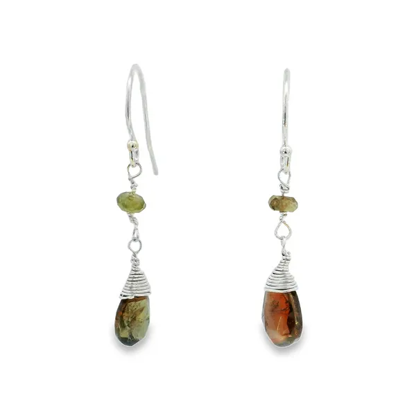 S.S. Andalusite and Green Garnet Dangle Earrings Erica DelGardo Jewelry Designs Houston, TX